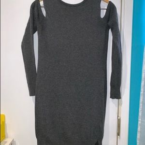 Ruby Moon Cold Shoulder Forest Green Sweater Dress